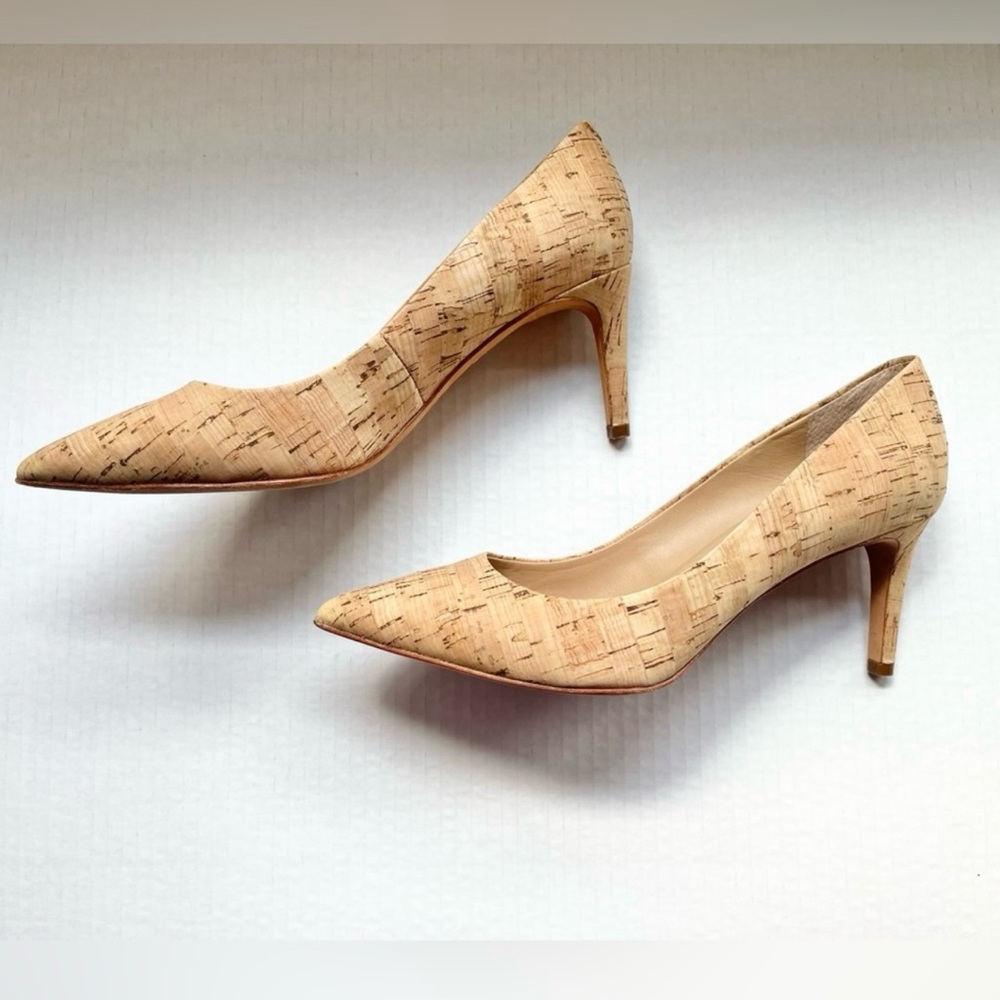 Diane Von Furstenberg Bethany Cork Pointed Toe Heels Pumps